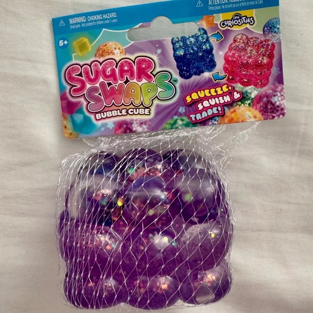 Orb Curiosities Sugar Swaps Bundle NEW Purple Bubble Cube & Pink Baby Squishy